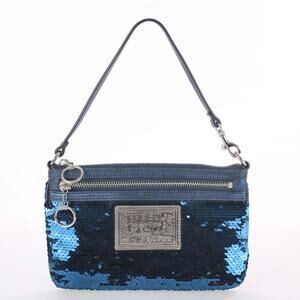 Coach Poppy Y2K Vintage Blue Sequin Wristlet